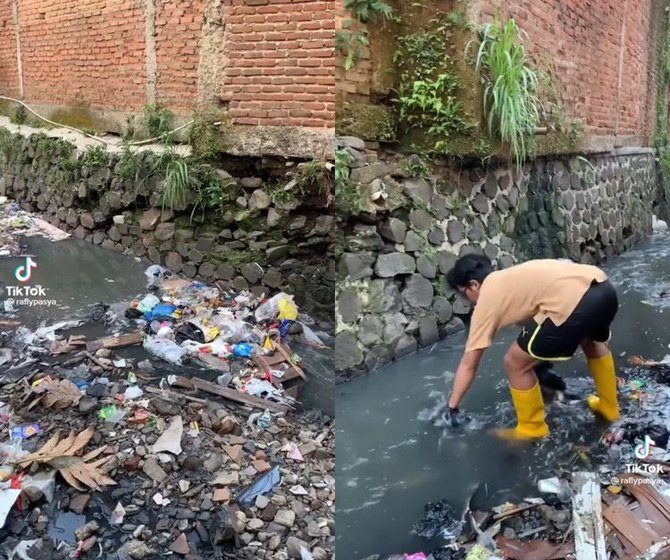  Bersihkan Sungai dari Sampah, Aksi para Pemuda Ini Banjir Pujian